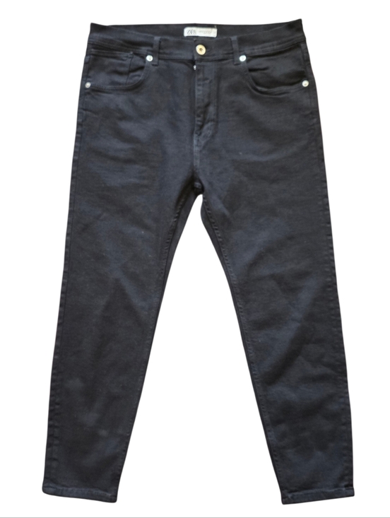 Zara Other - Zara Man Size 36 Black Denim Jeans with Silver Button Classic Style